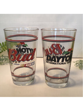 Daytona Speedway Budweiser Beer Glasses Set of 2